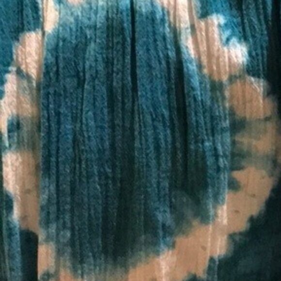 MICHAEL KORS Blue/White On/Off Shoulder Cotton Tie Dye Dress w/Belt  NWT  $140 - Picture 5 of 8